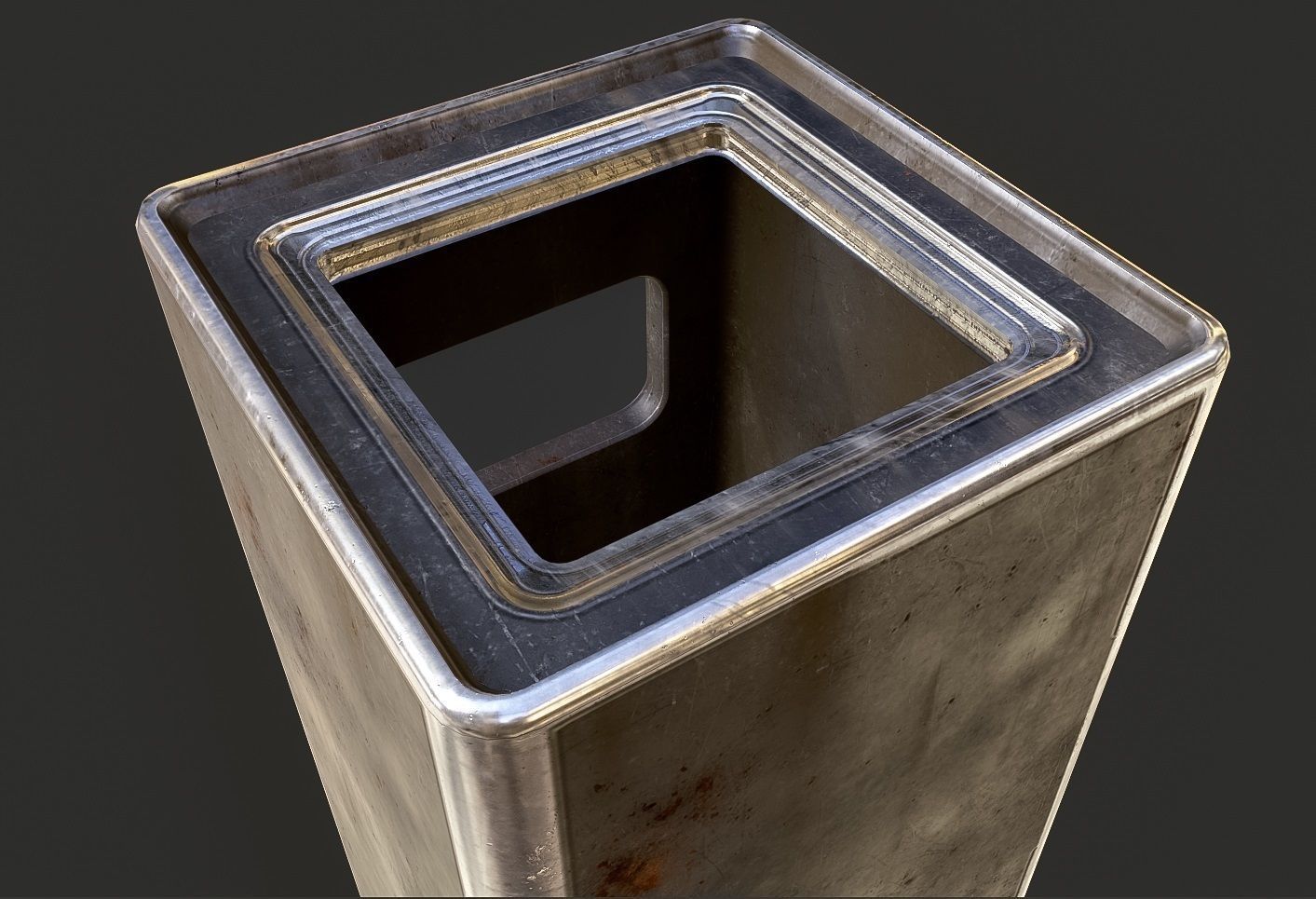 trash can - PBR Low-poly 3D model_3