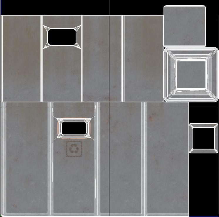 trash can - PBR Low-poly 3D model_4