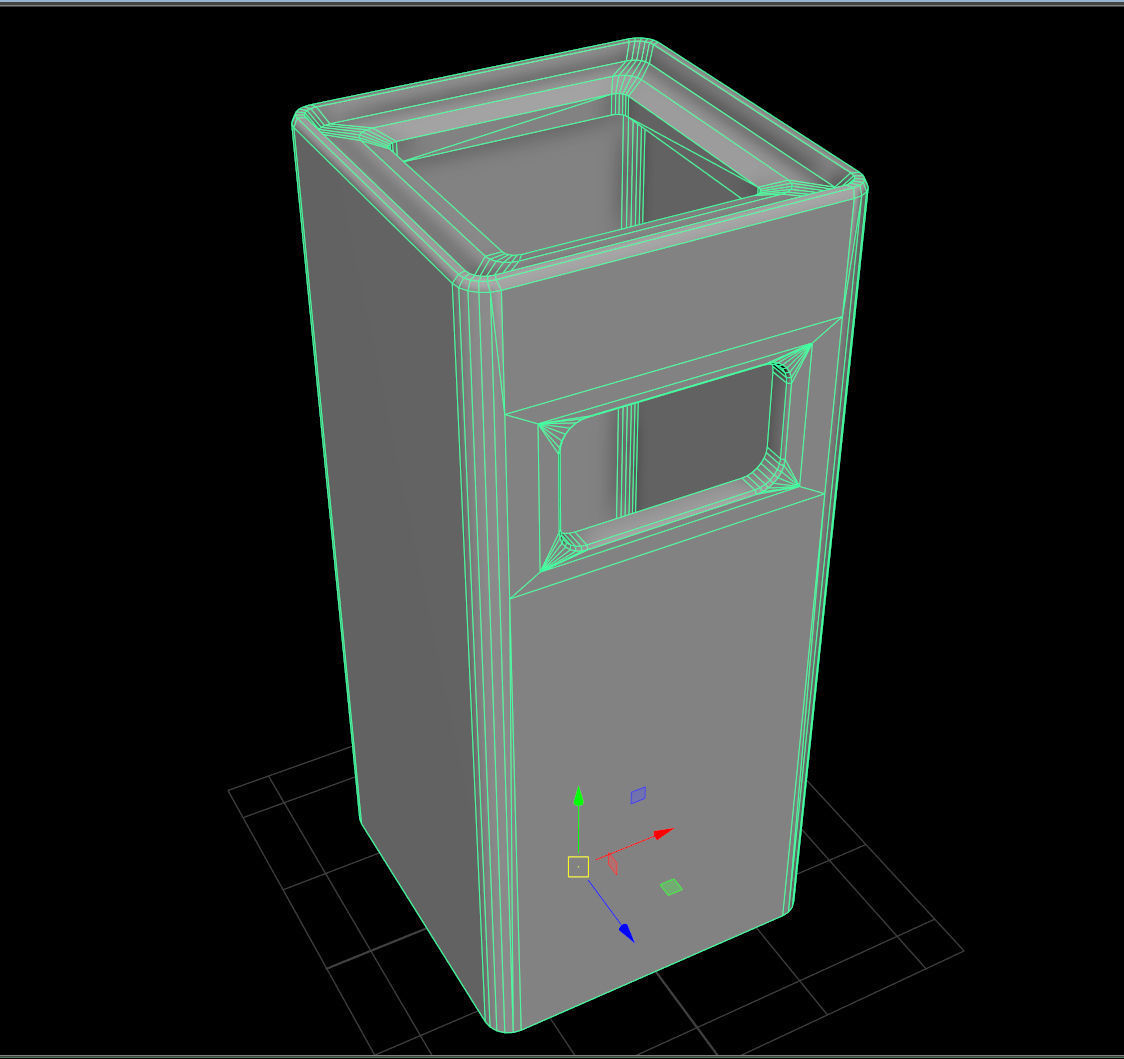 trash can - PBR Low-poly 3D model_7