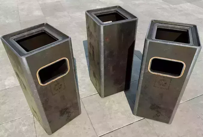 trash can - PBR Low-poly 3D model