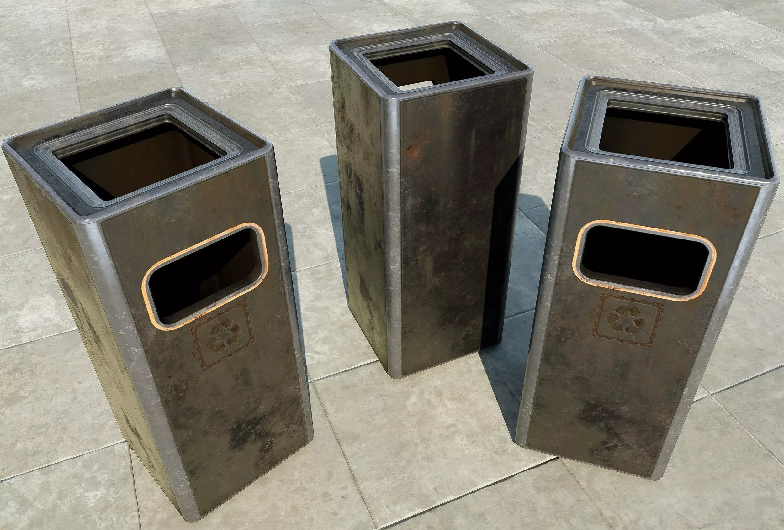 trash can - PBR Low-poly 3D model_0