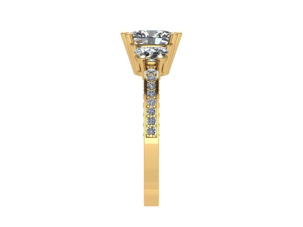 Ring177 diamond engagement ring gold 3D print model_3