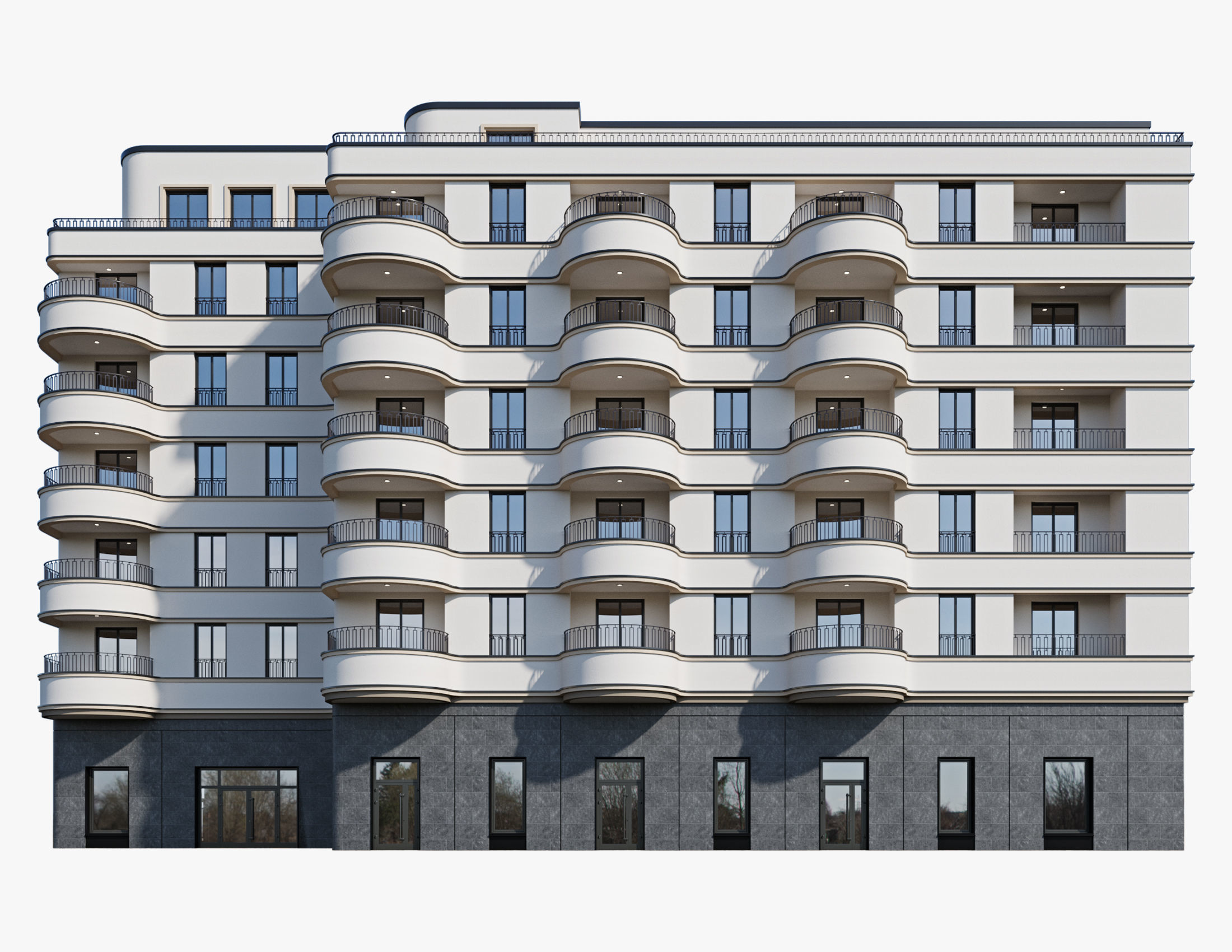 Modern residential building 18 3D model_6