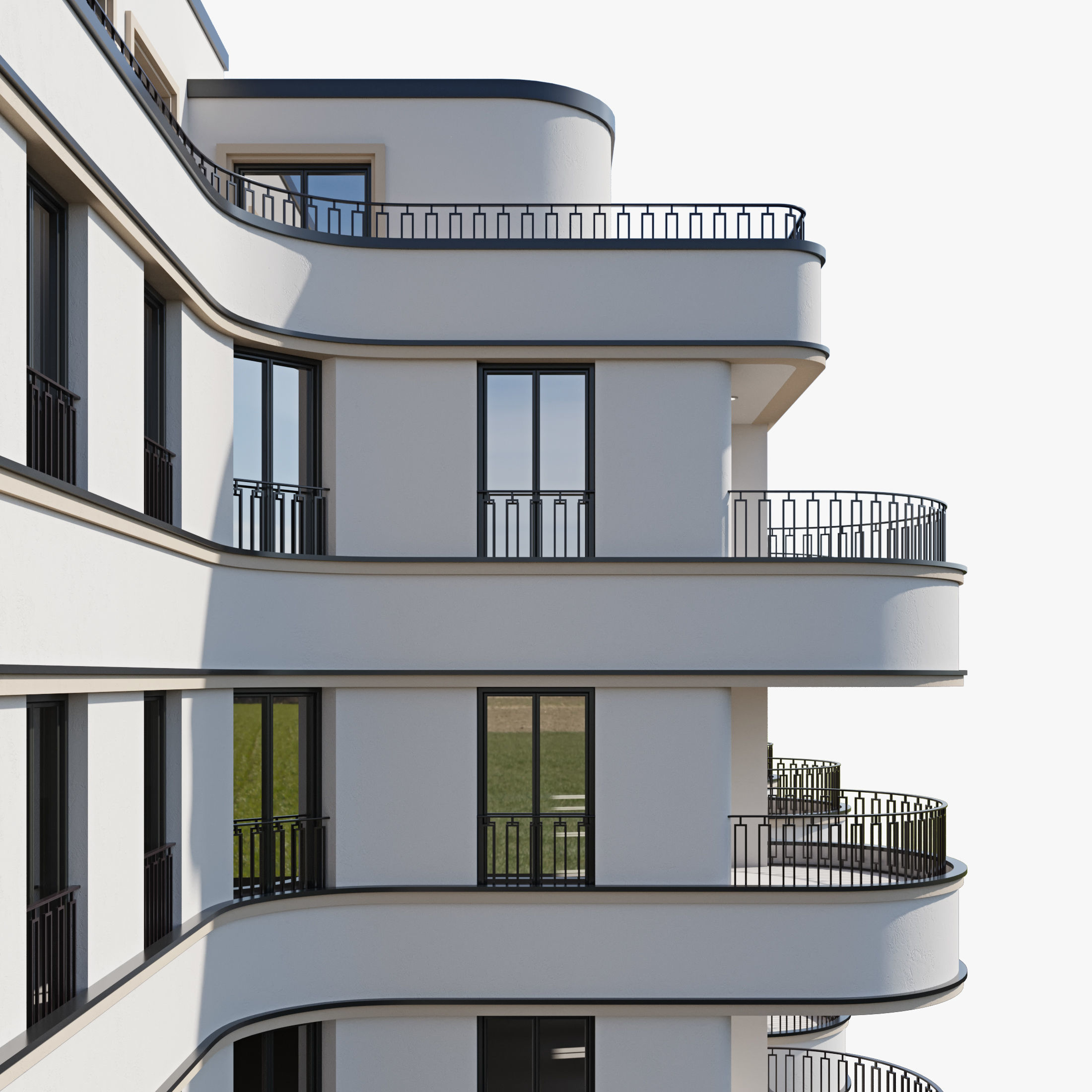 Modern residential building 18 3D model_8