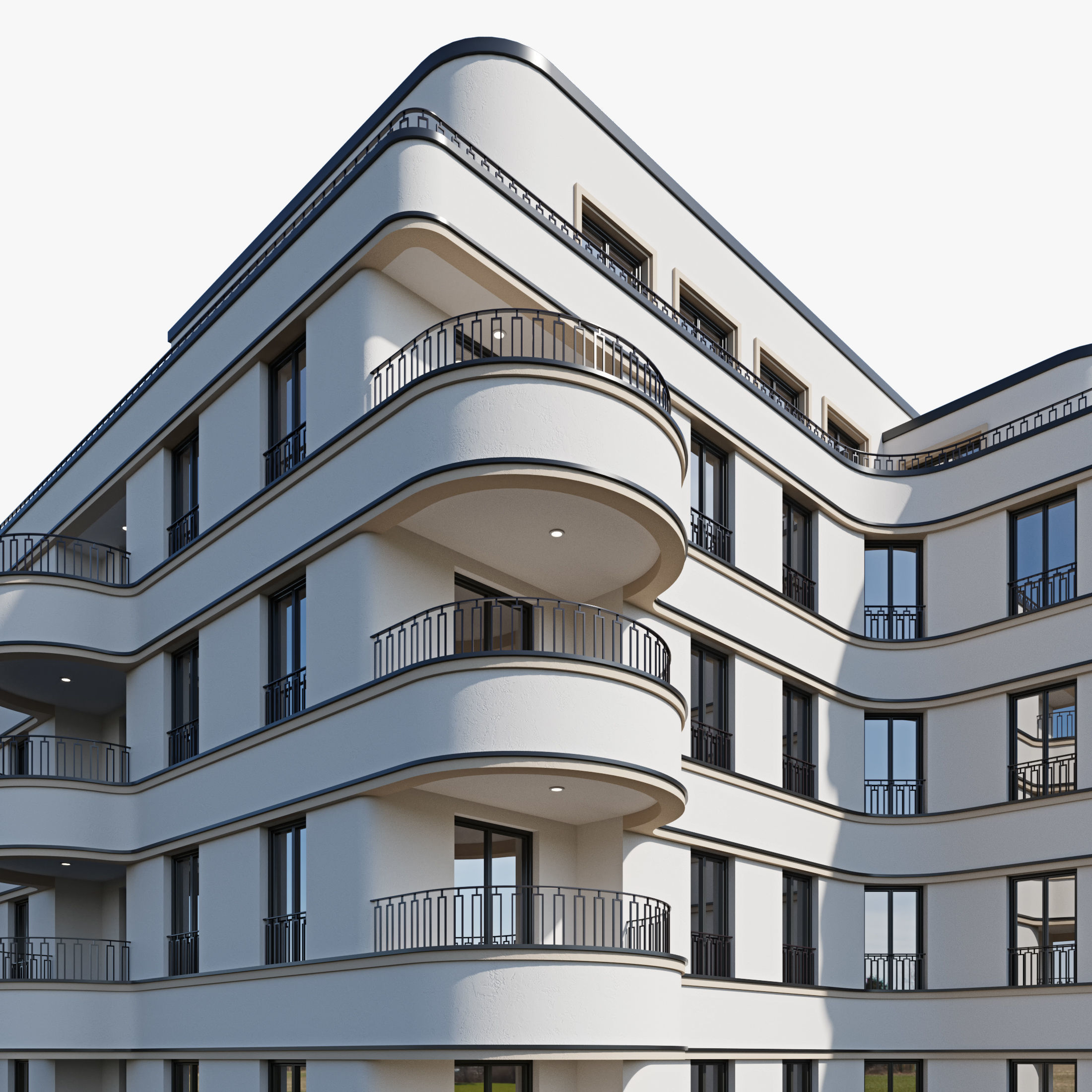 Modern residential building 18 3D model_7