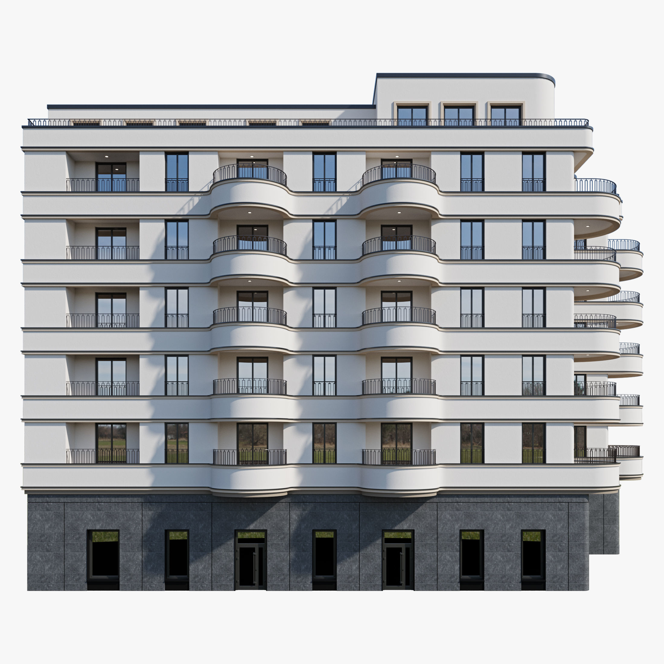 Modern residential building 18 3D model_5