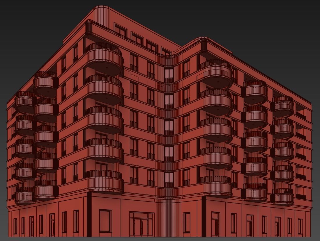 Modern residential building 18 3D model_11