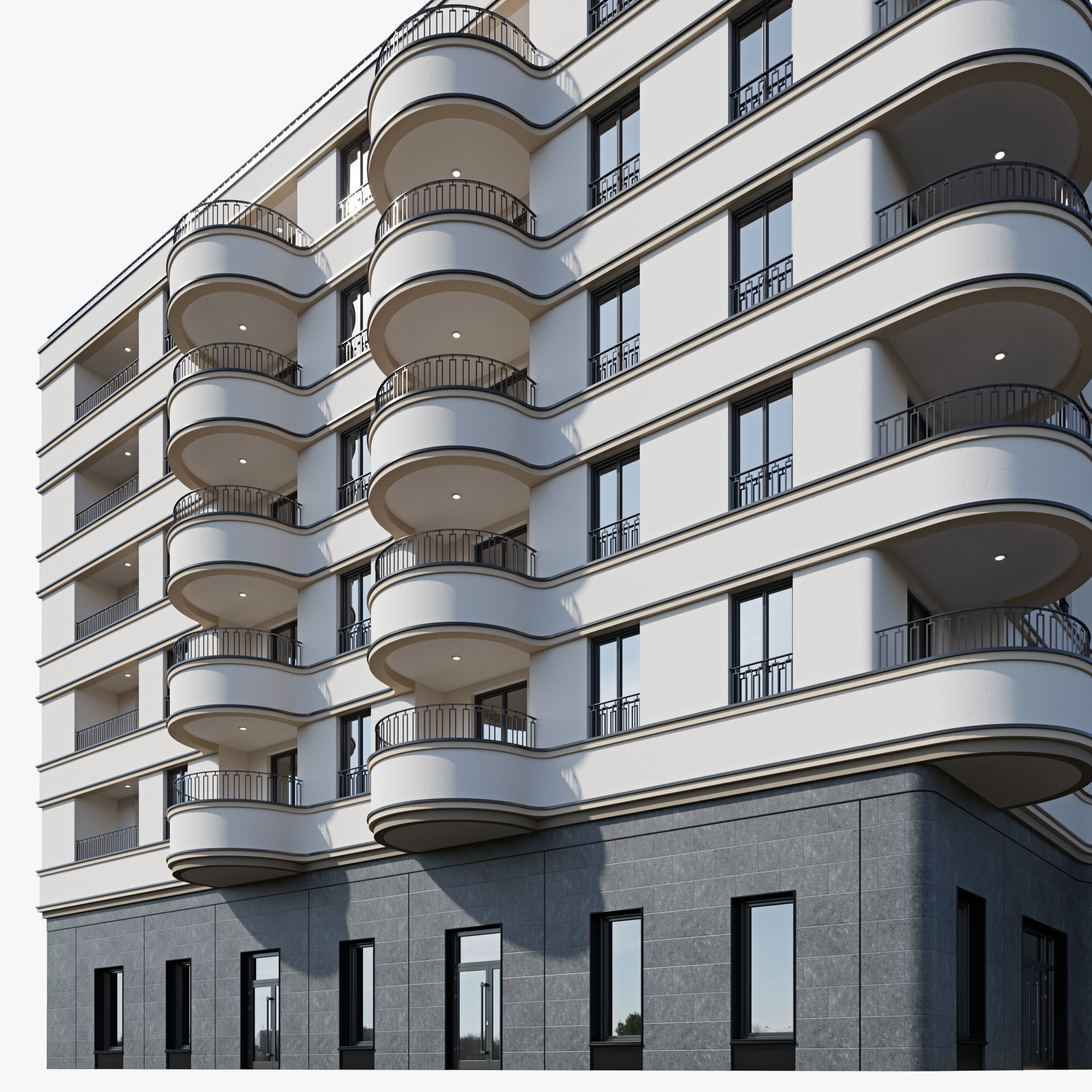 Modern residential building 18 3D model_3