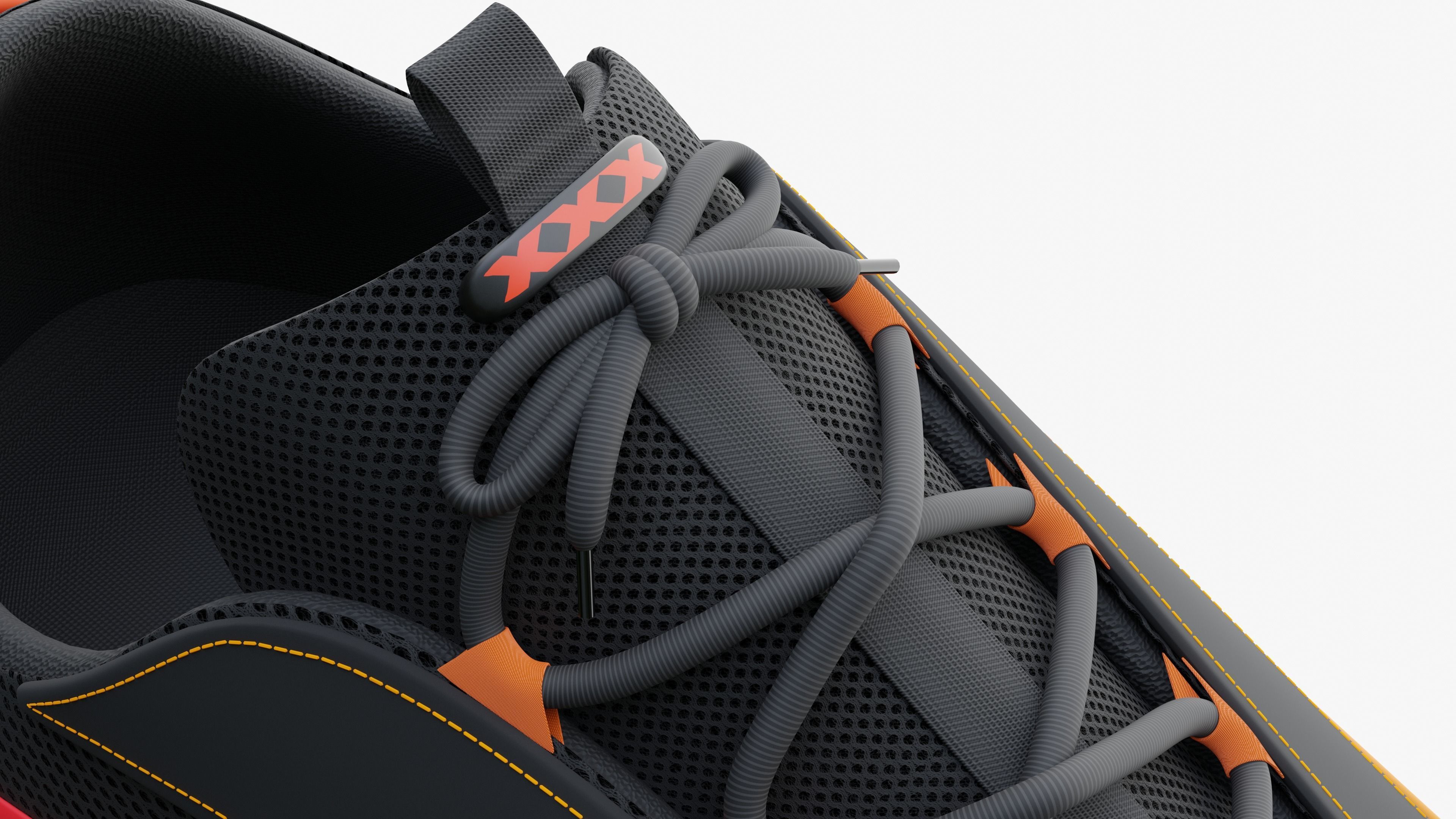 Sneakers with flames Low-poly 3D model_4