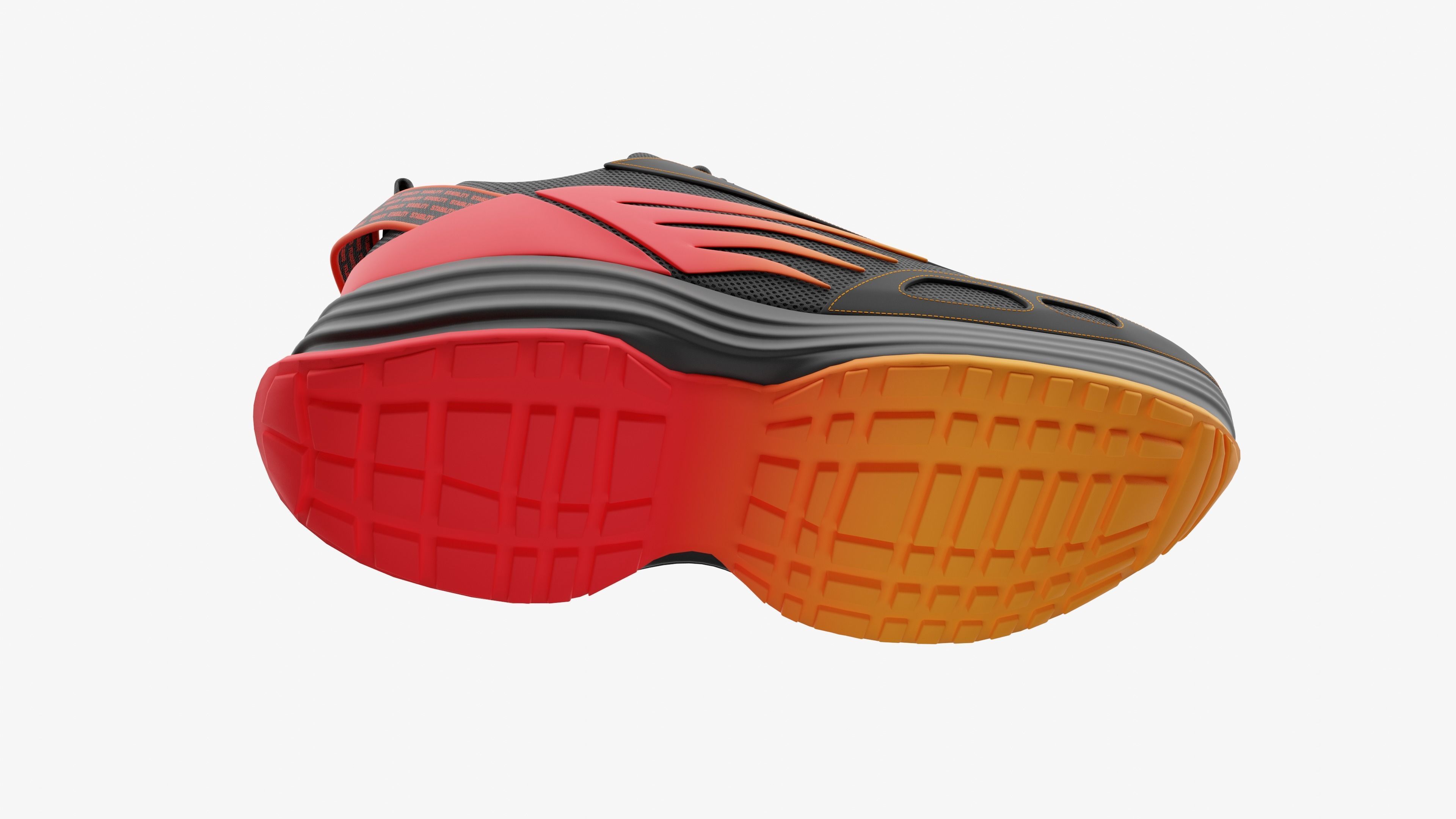 Sneakers with flames Low-poly 3D model_6