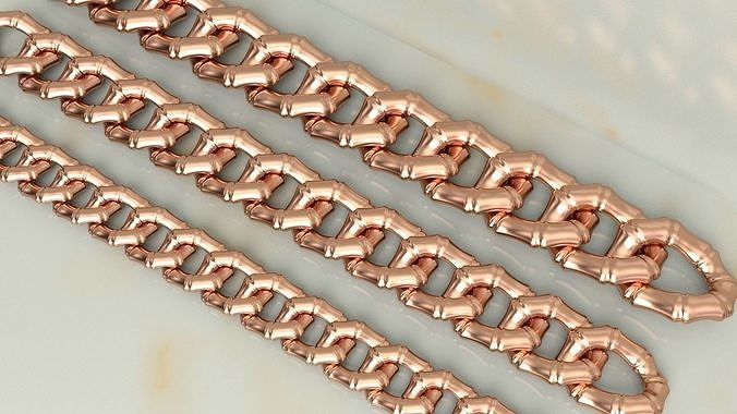 Bamboo Cuban Chain 3D print model