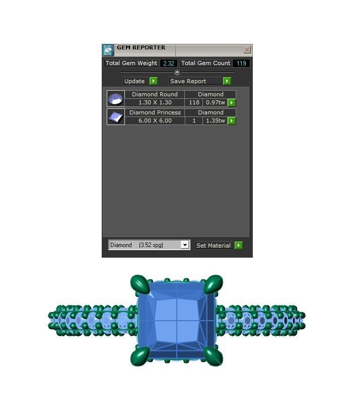 Ring179 princess cut diamond engagement ring gold 3D print model_6