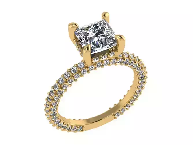 Ring179 princess cut diamond engagement ring gold