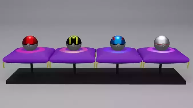 Pokeball power rangers eggs 3D model