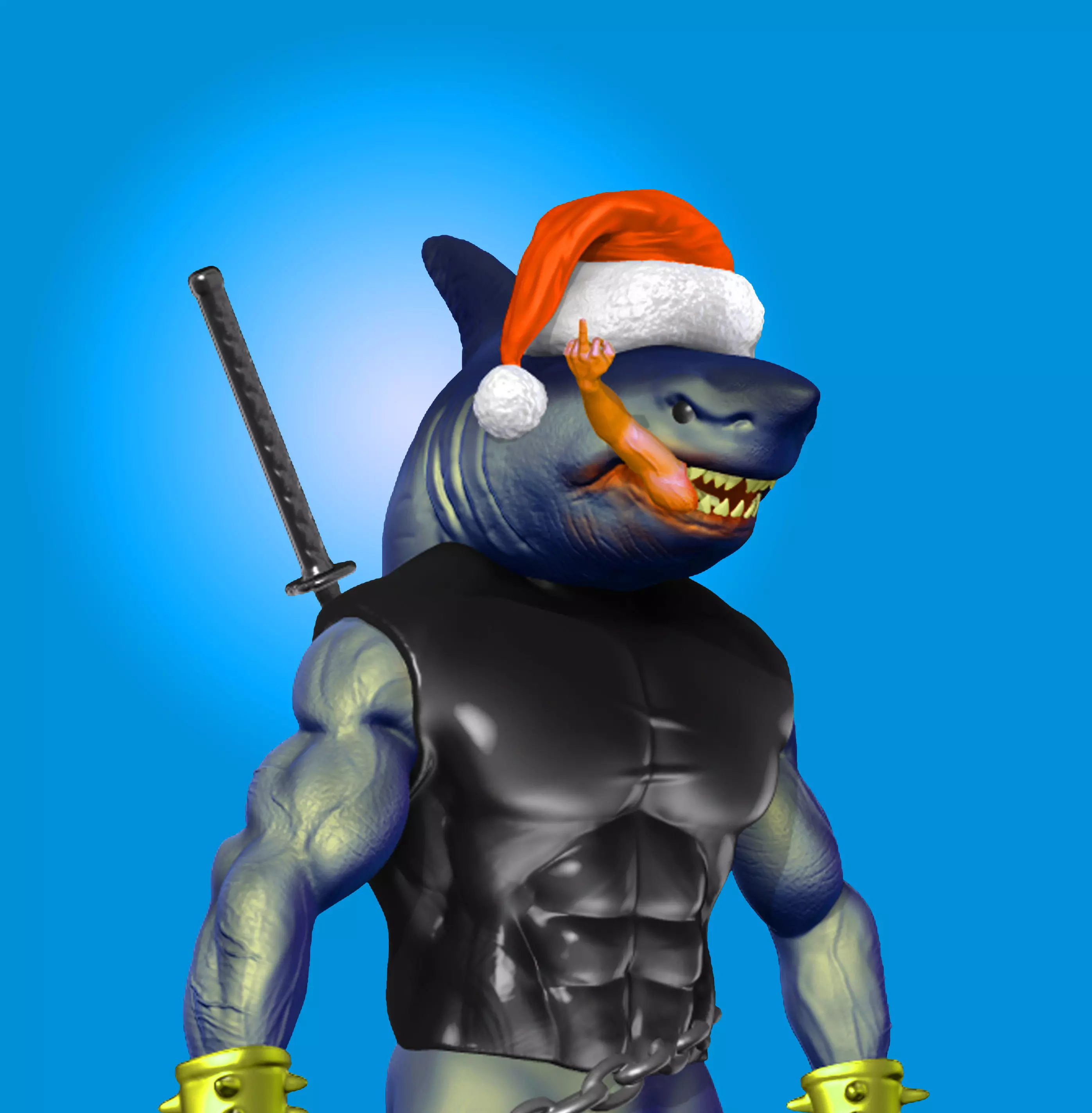 Merry christmas shark attack 3D print model_0