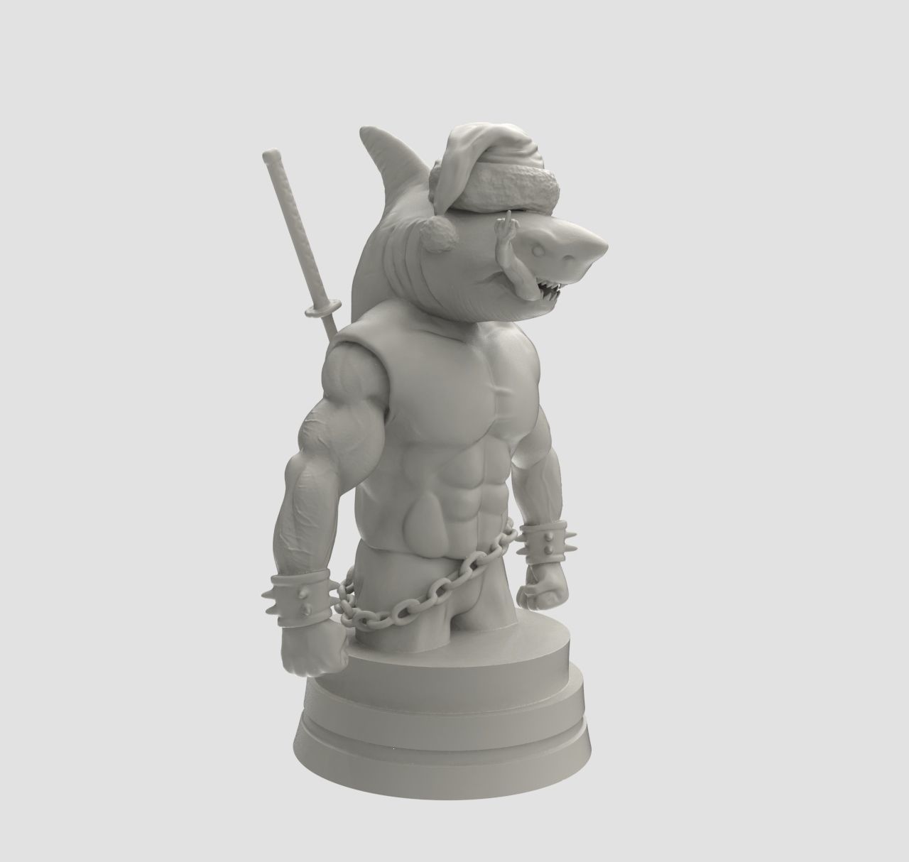 Merry christmas shark attack 3D print model_1