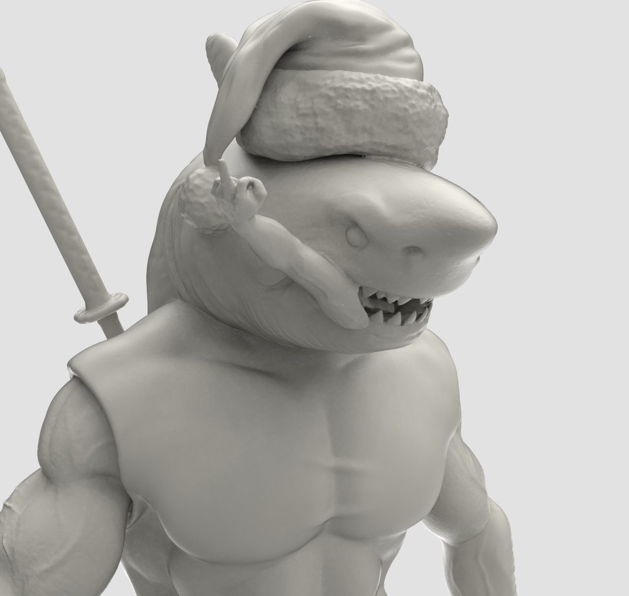 Merry christmas shark attack 3D print model_3