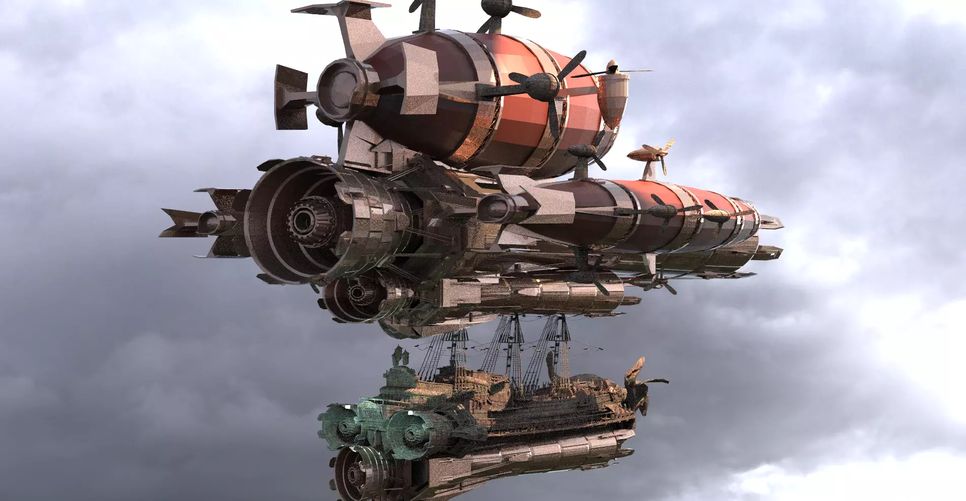 Red Devil Airship 3D model_0