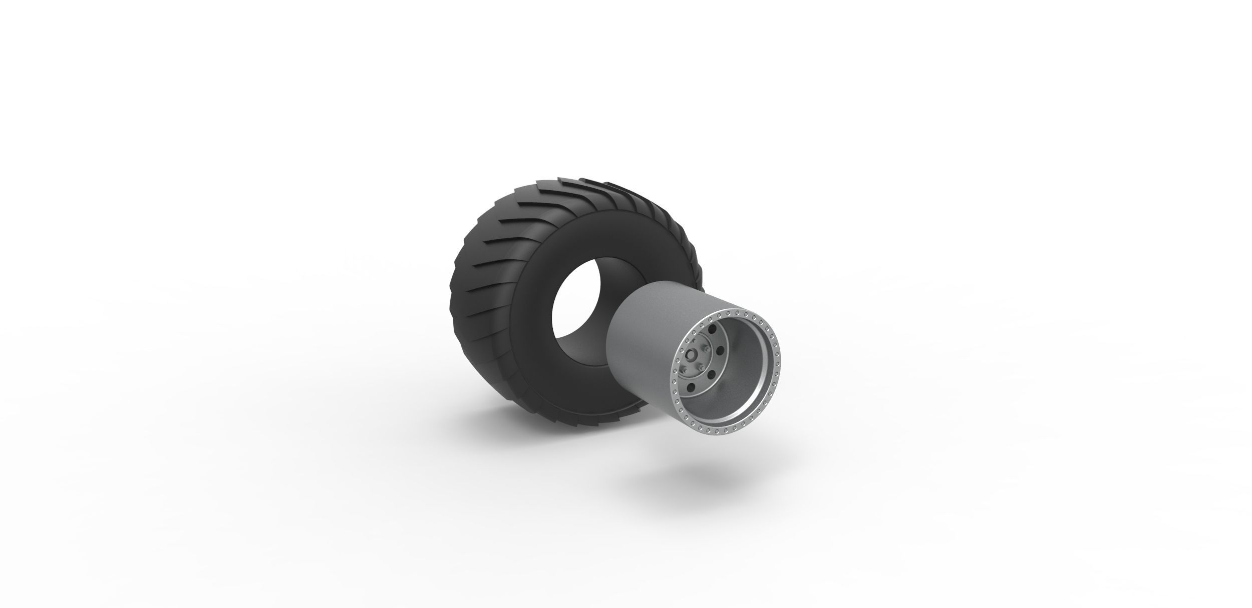 Wheel of Mini Rod pulling tractor Scale 1 to 25 3D print model_10