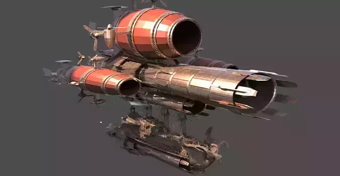 Red Demon Airship 3D model