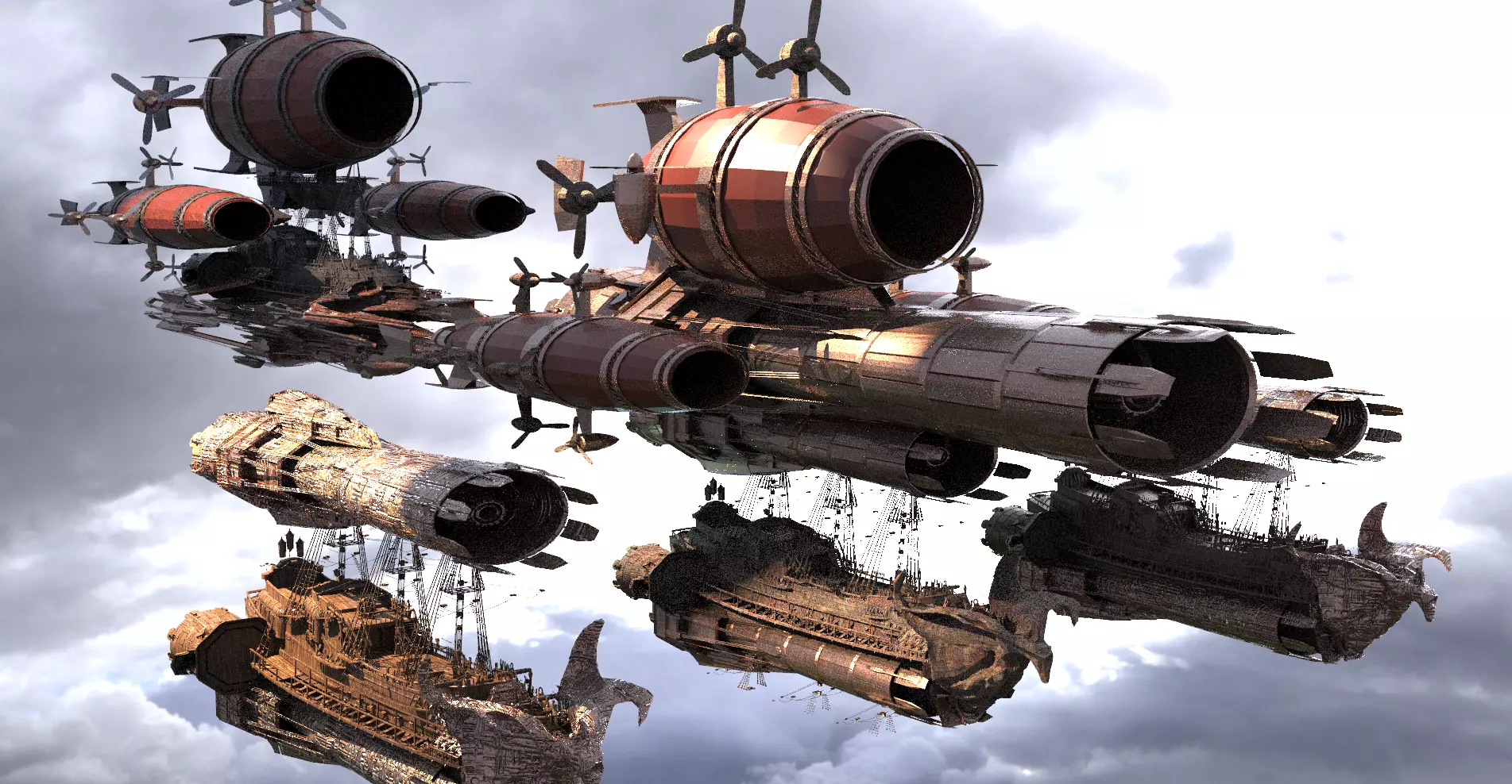 3 Grand air ships 3D model_0