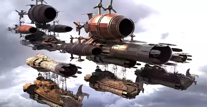 3 Grand air ships 3D model