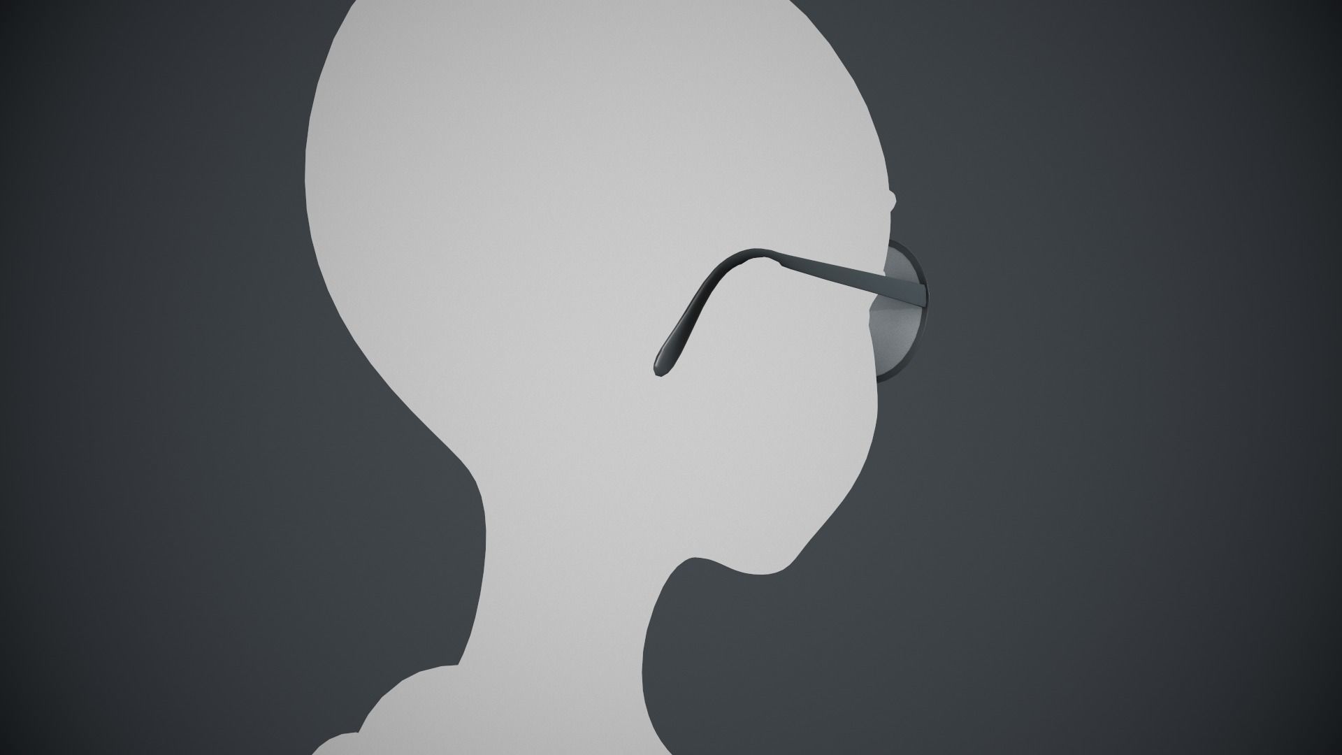 Stylized White Glasses Style 1  Low-poly 3D model_5