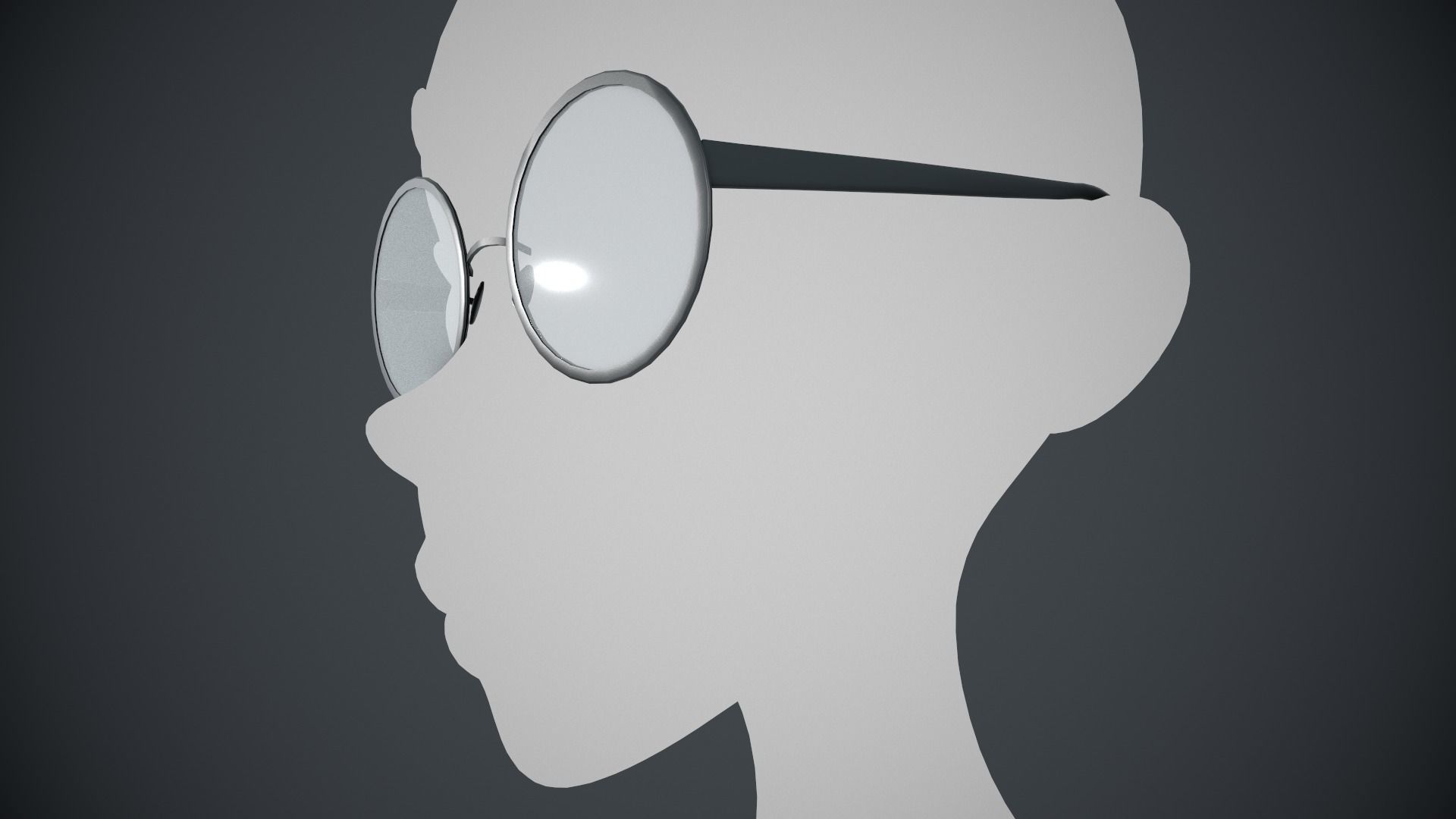 Stylized White Glasses Style 1  Low-poly 3D model_8