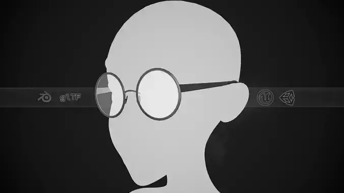 Stylized White Glasses Style 1  Low-poly 3D model