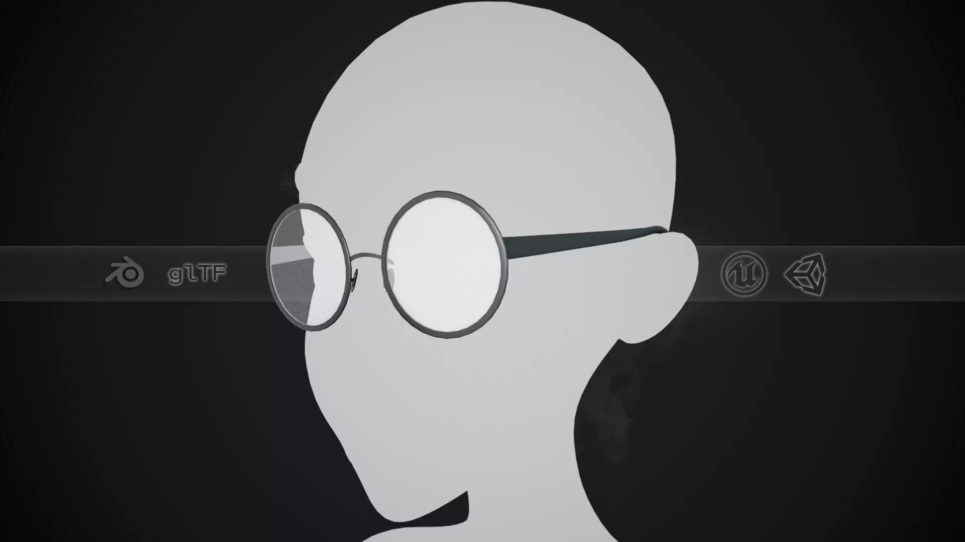 Stylized White Glasses Style 1  Low-poly 3D model_0