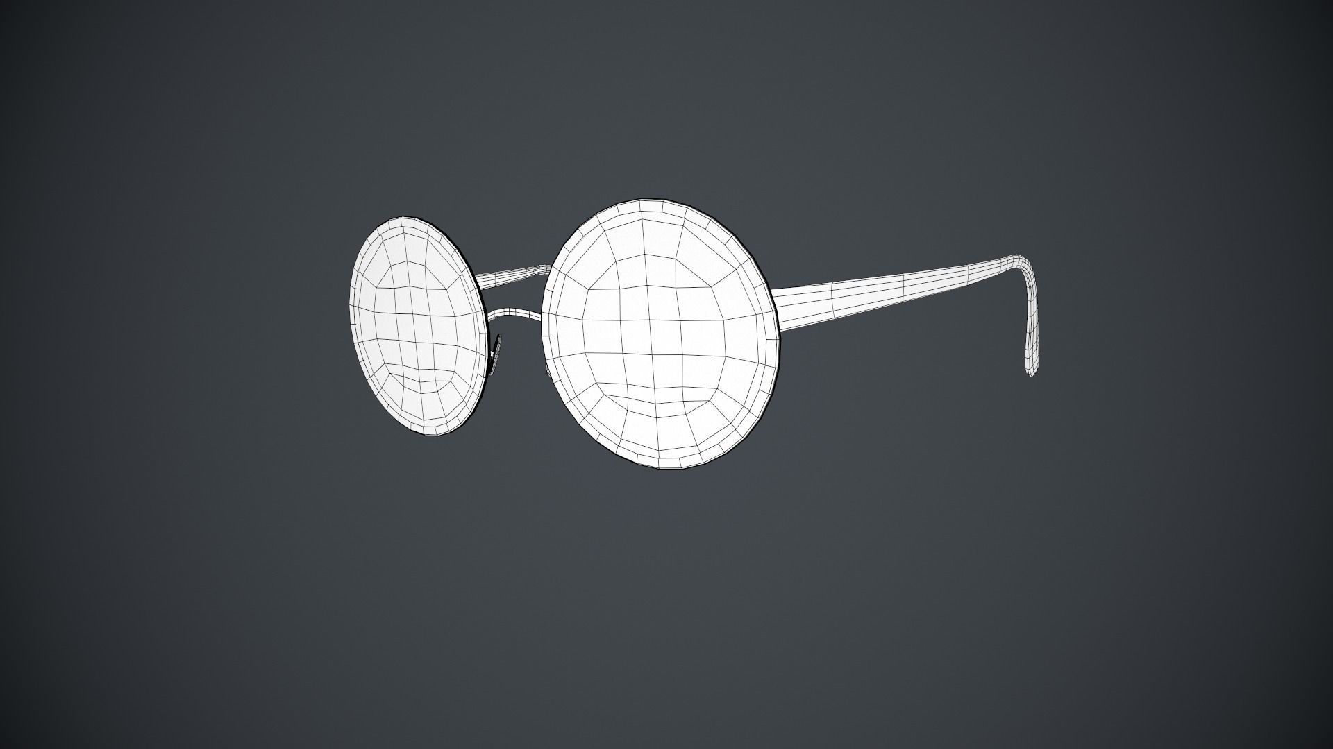 Stylized White Glasses Style 1  Low-poly 3D model_15