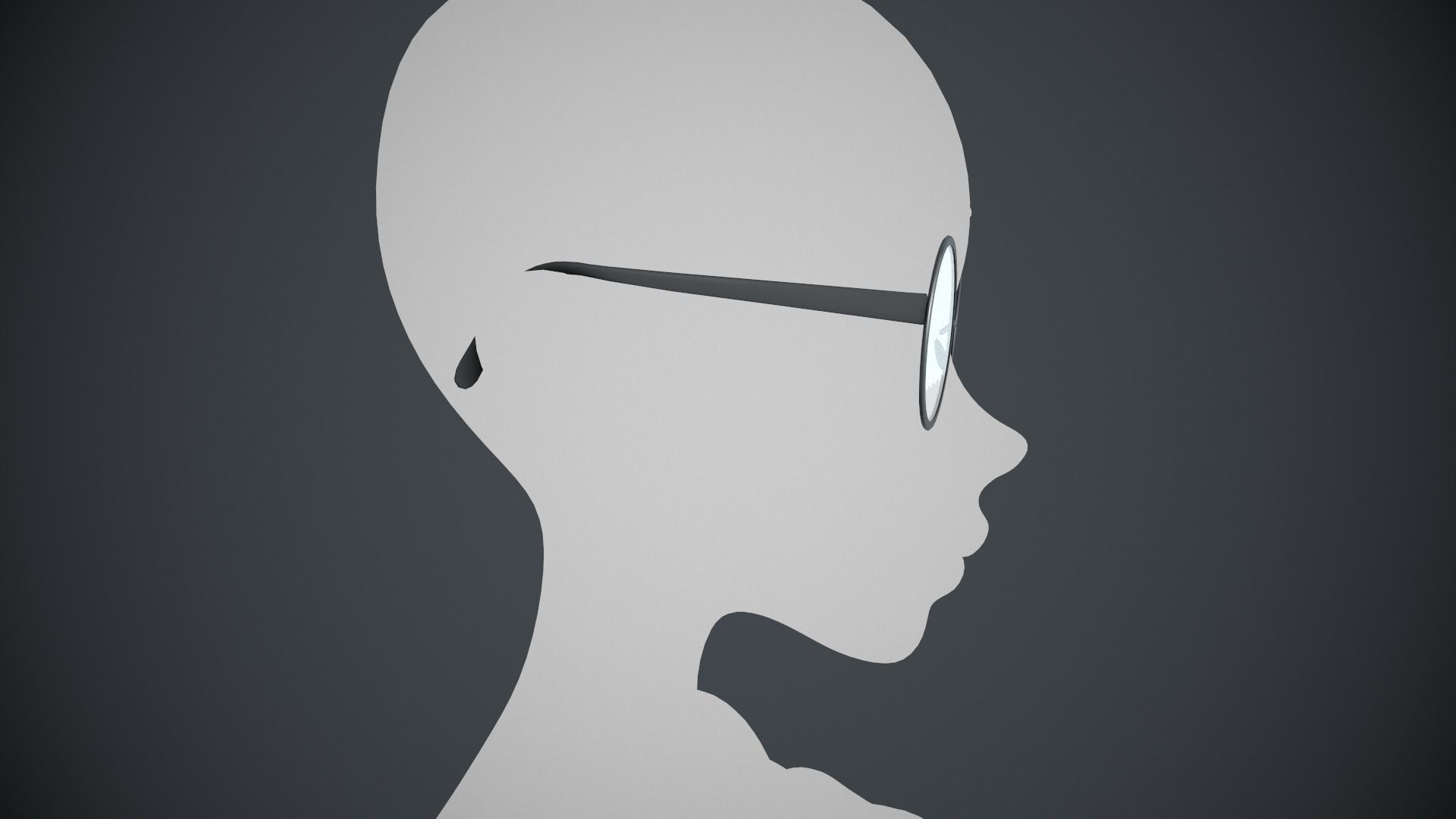 Stylized White Glasses Style 1  Low-poly 3D model_4