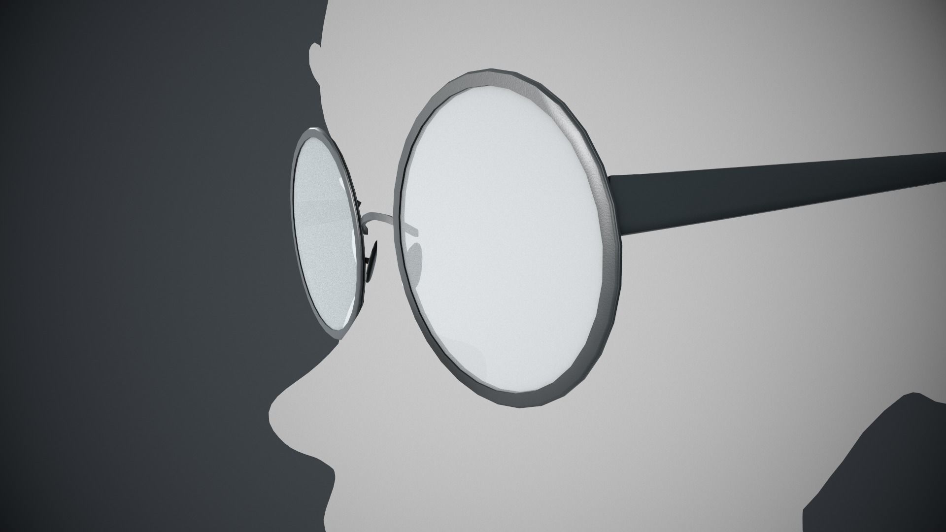 Stylized White Glasses Style 1  Low-poly 3D model_9