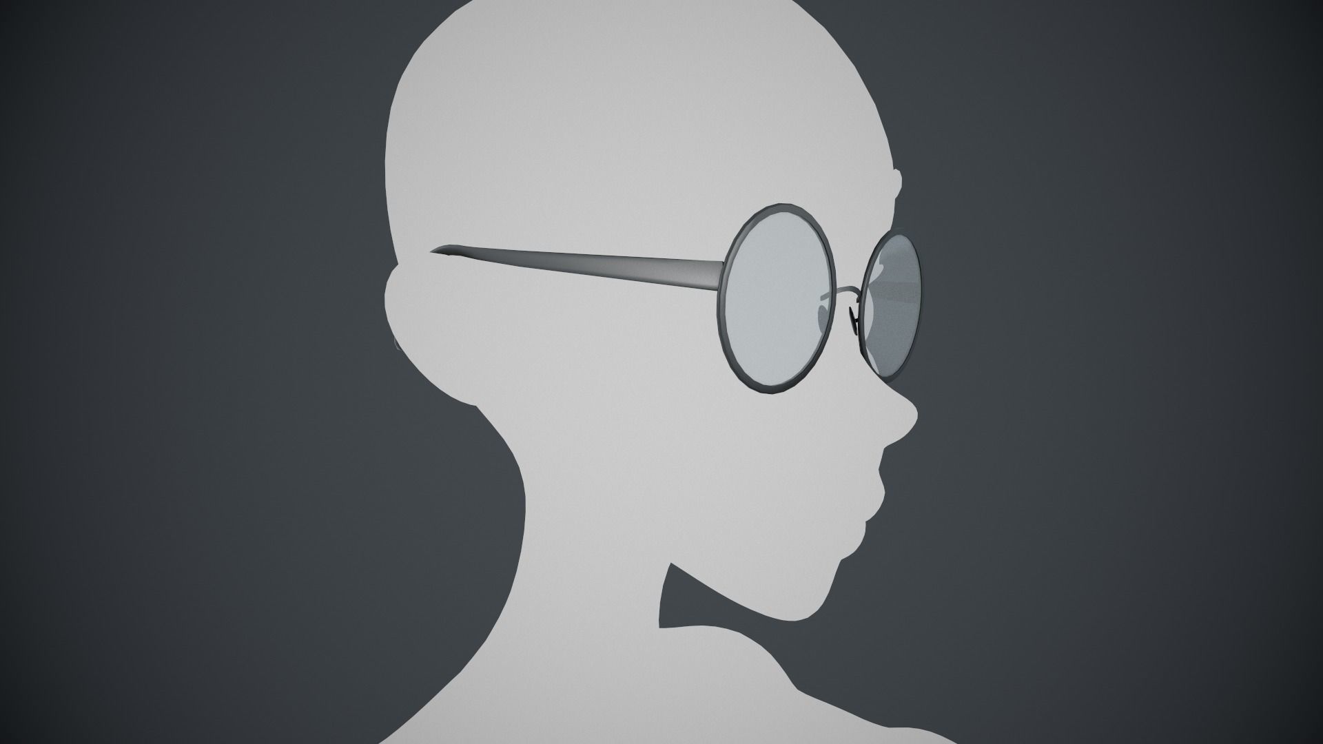 Stylized White Glasses Style 1  Low-poly 3D model_3