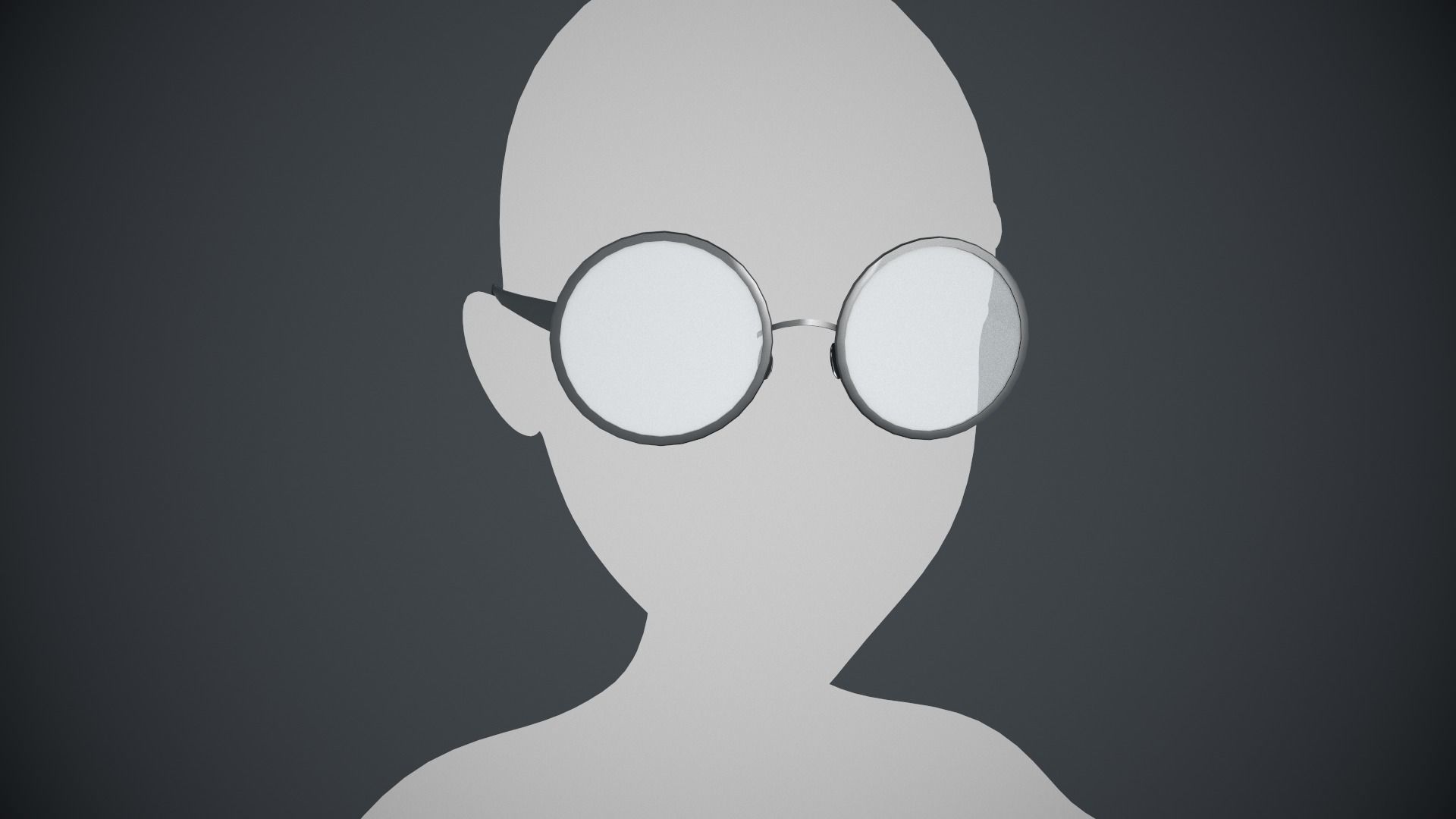 Stylized White Glasses Style 1  Low-poly 3D model_2