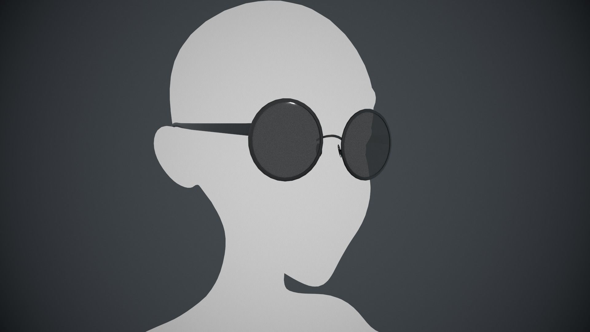 Stylized Black Glasses Style 1  Low-poly 3D model_10