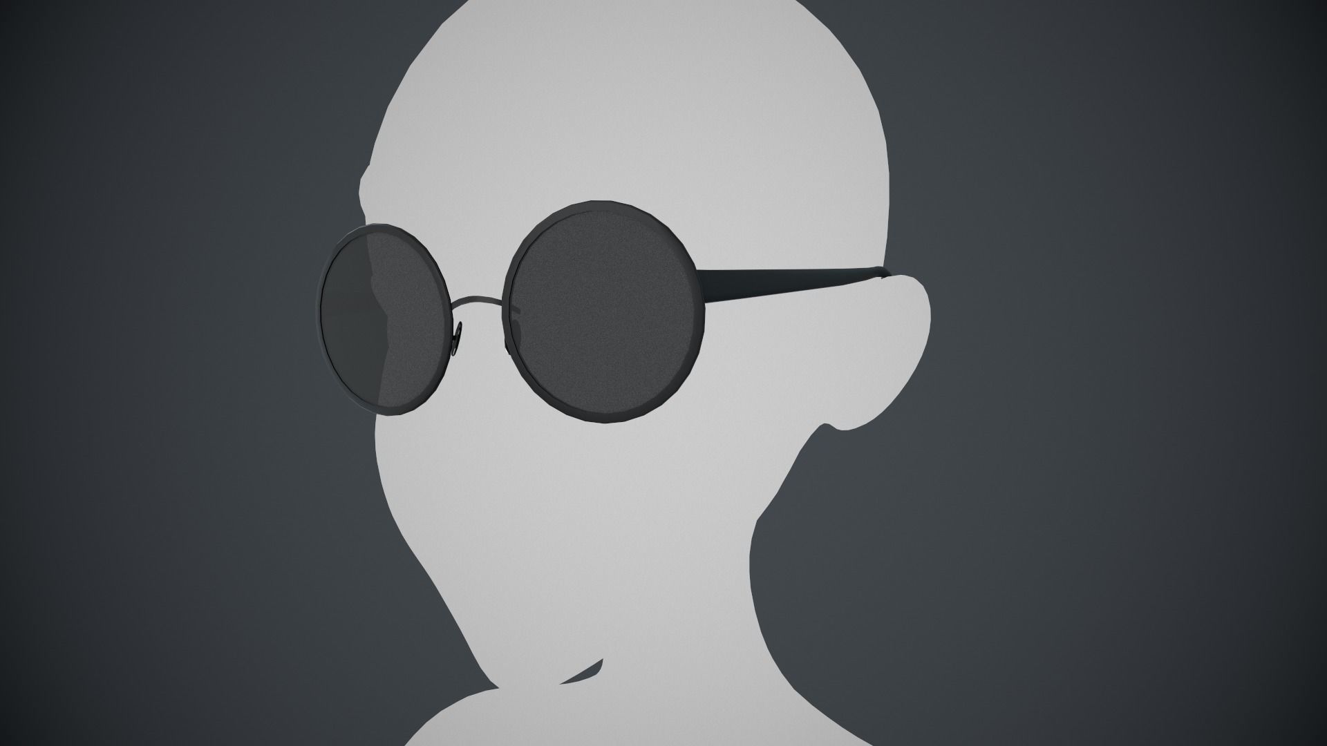 Stylized Black Glasses Style 1  Low-poly 3D model_8