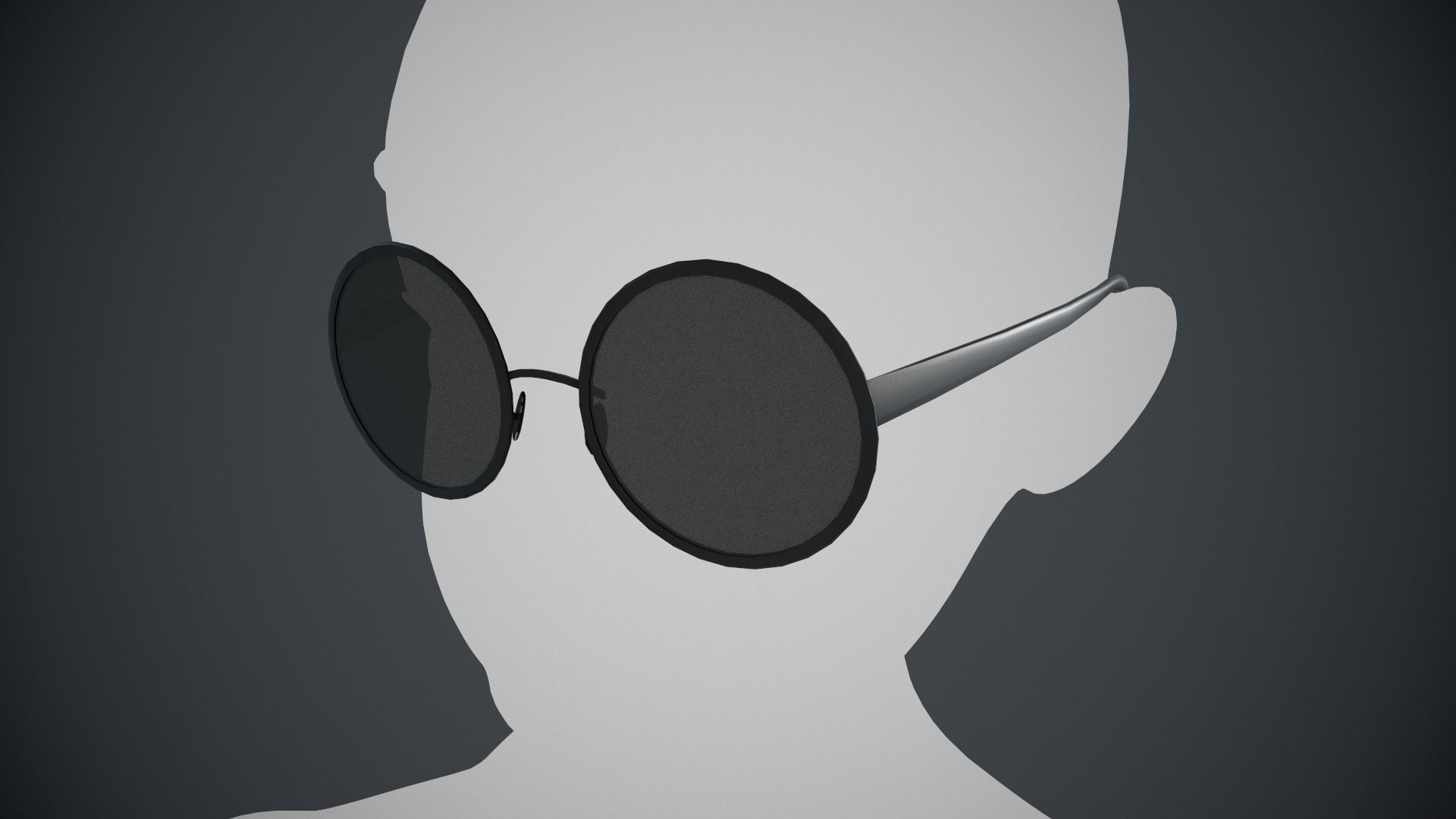Stylized Black Glasses Style 1  Low-poly 3D model_4