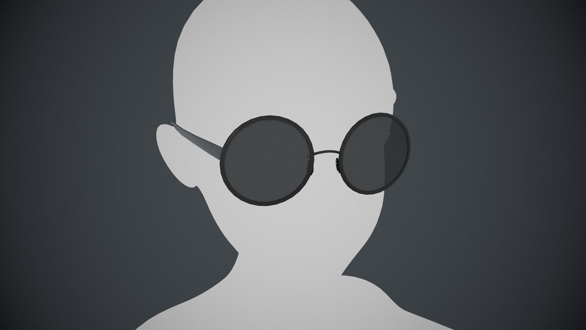 Stylized Black Glasses Style 1  Low-poly 3D model_2