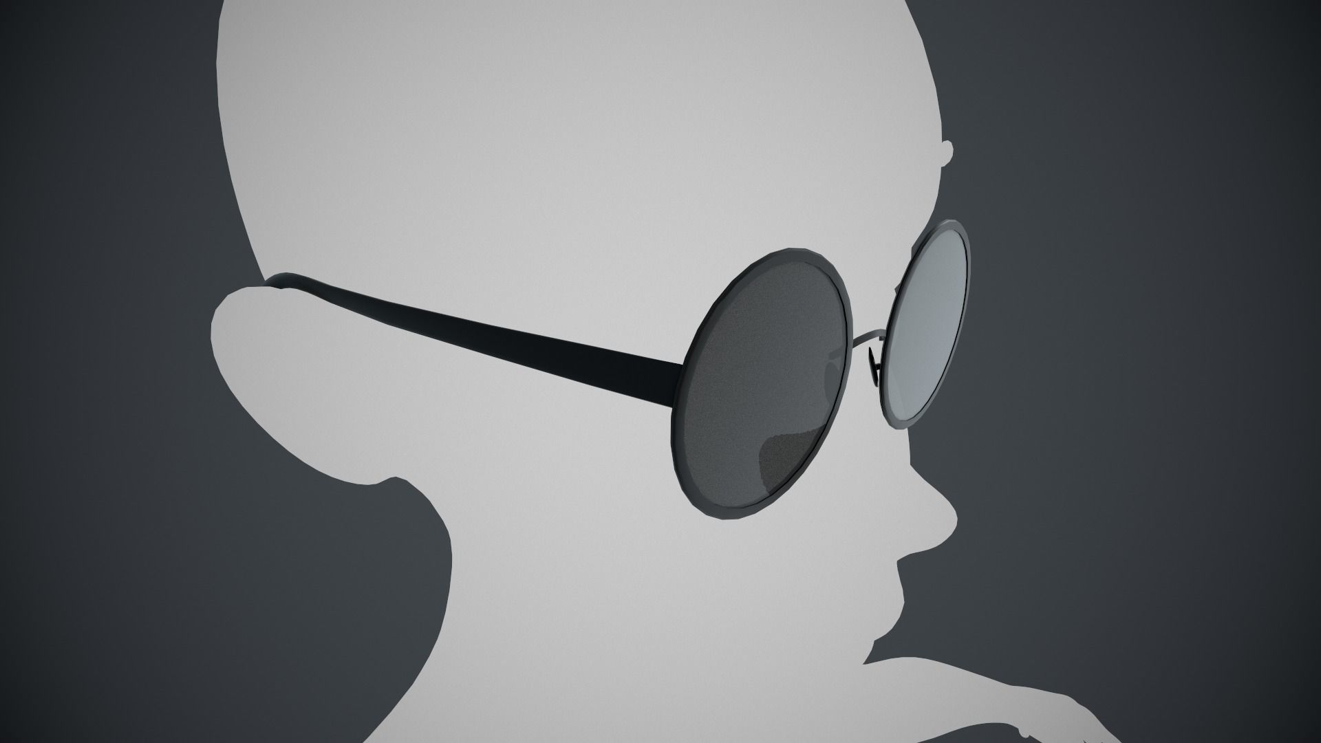 Stylized Black Glasses Style 1  Low-poly 3D model_13