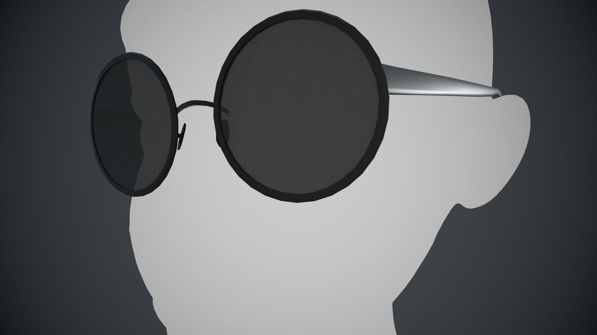Stylized Black Glasses Style 1  Low-poly 3D model_12