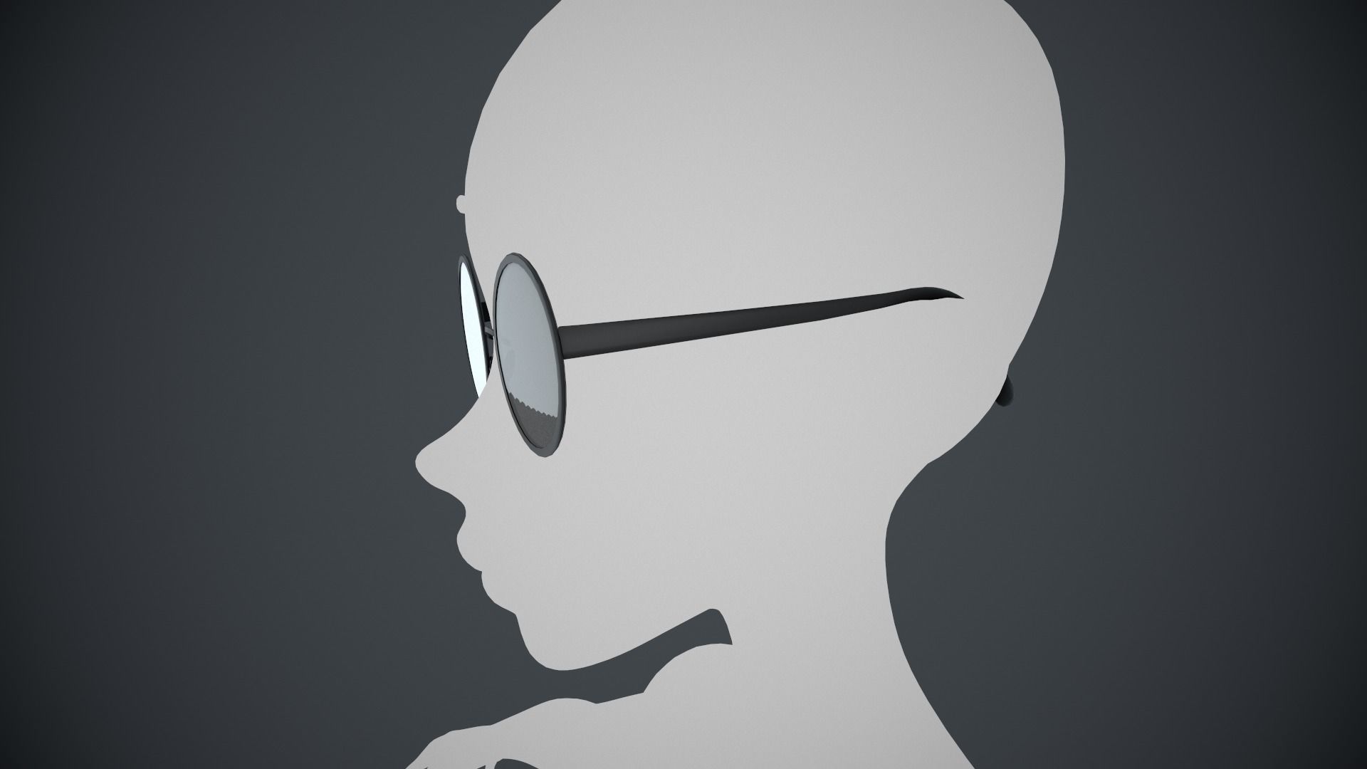 Stylized Black Glasses Style 1  Low-poly 3D model_5