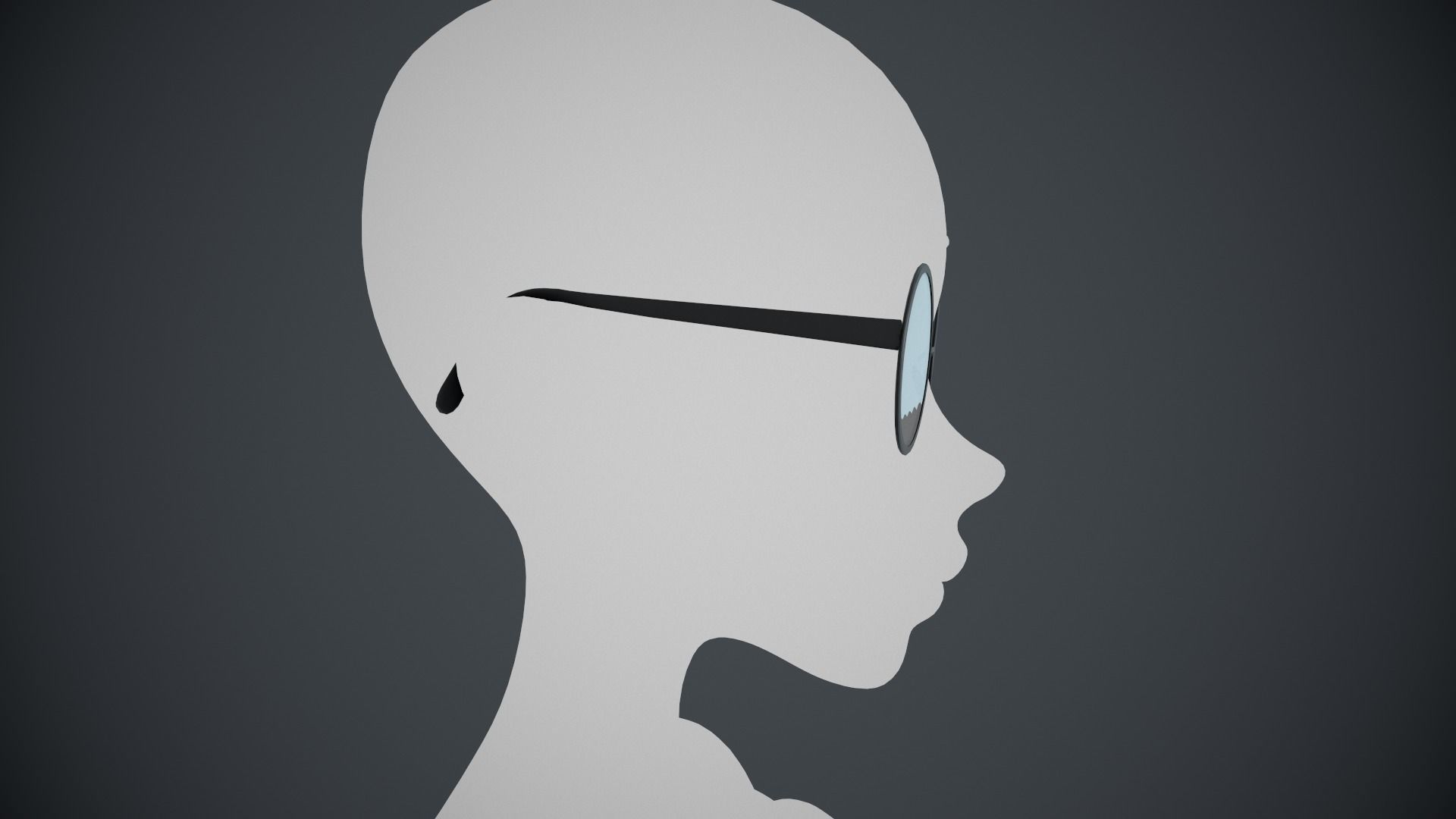 Stylized Black Glasses Style 1  Low-poly 3D model_1