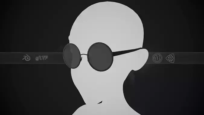 Stylized Black Glasses Style 1  Low-poly 3D model