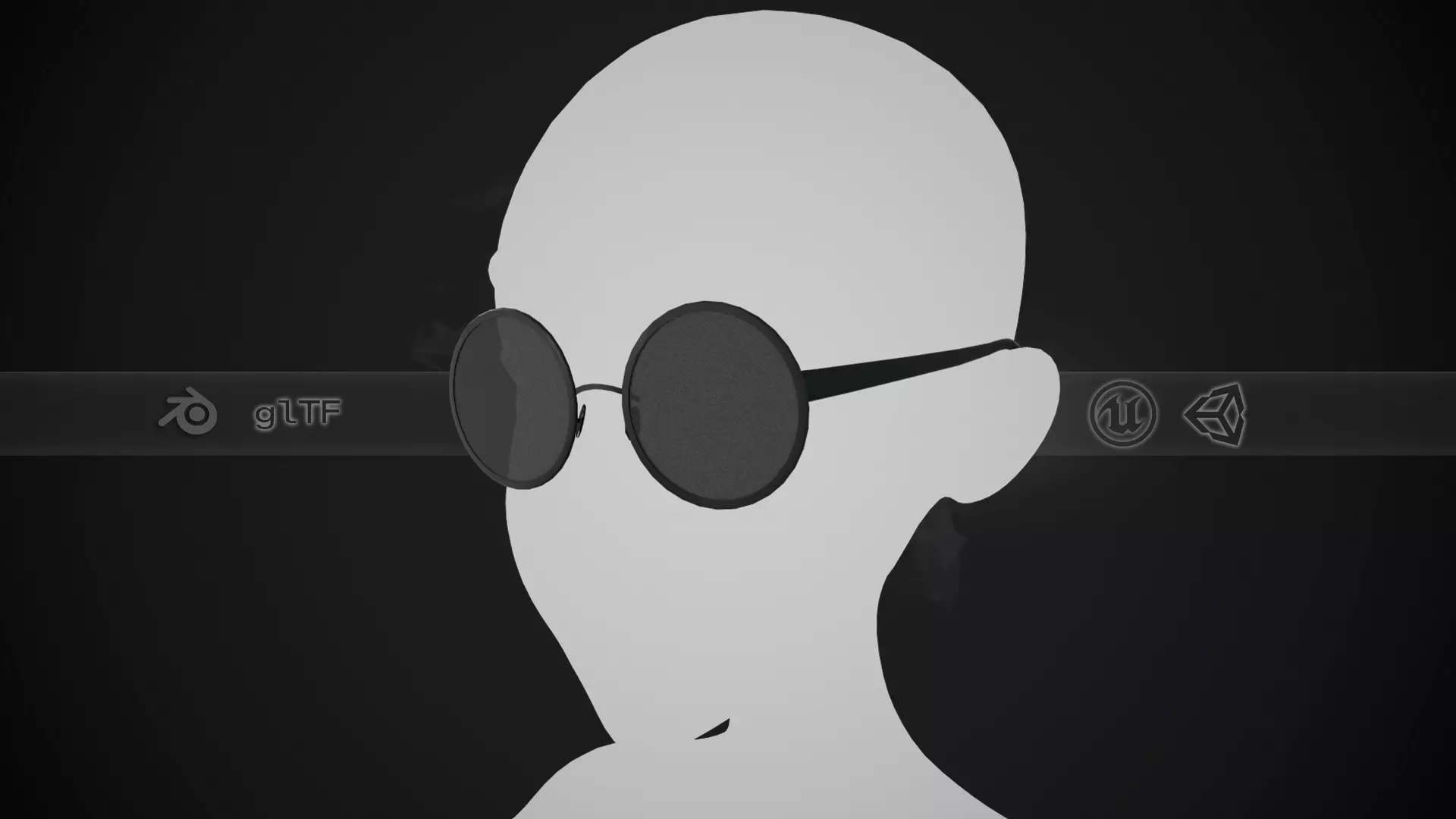 Stylized Black Glasses Style 1  Low-poly 3D model_0