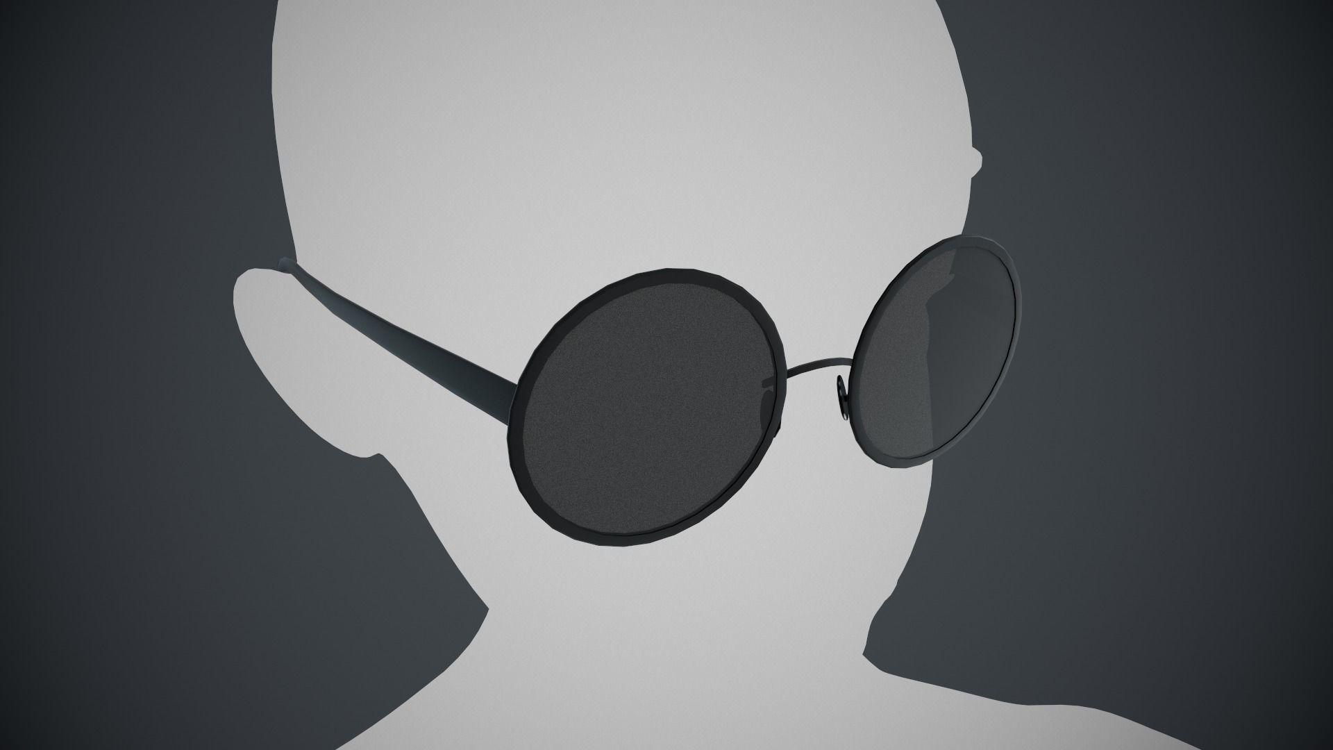 Stylized Black Glasses Style 1  Low-poly 3D model_11