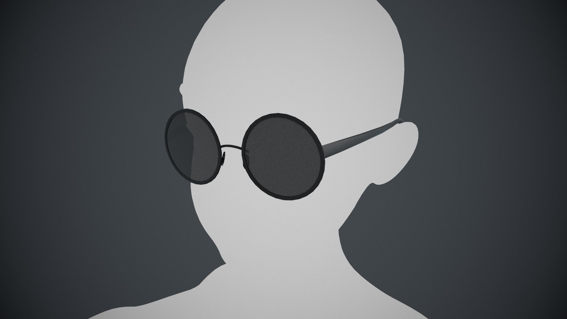 Stylized Black Glasses Style 1  Low-poly 3D model_15