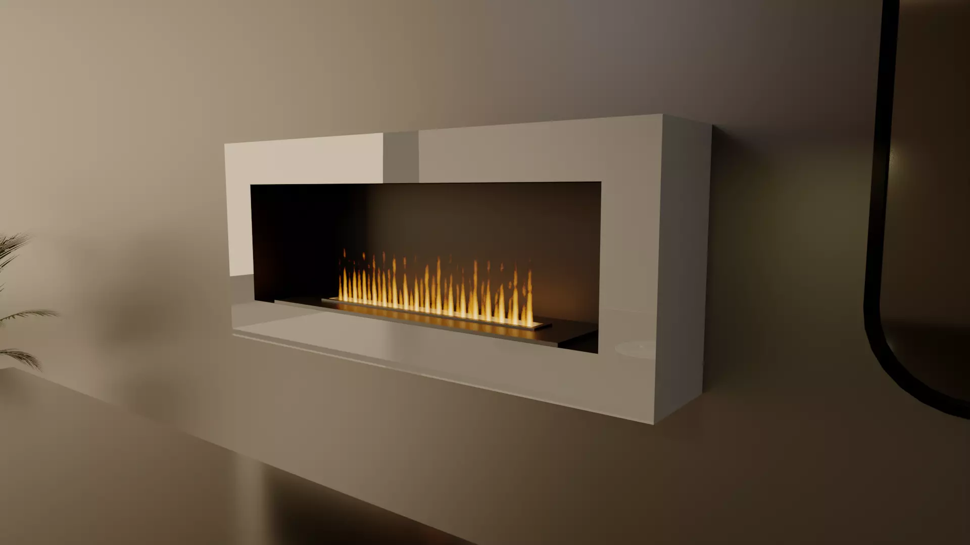 Simple Modern Fireplace Free 3D model
