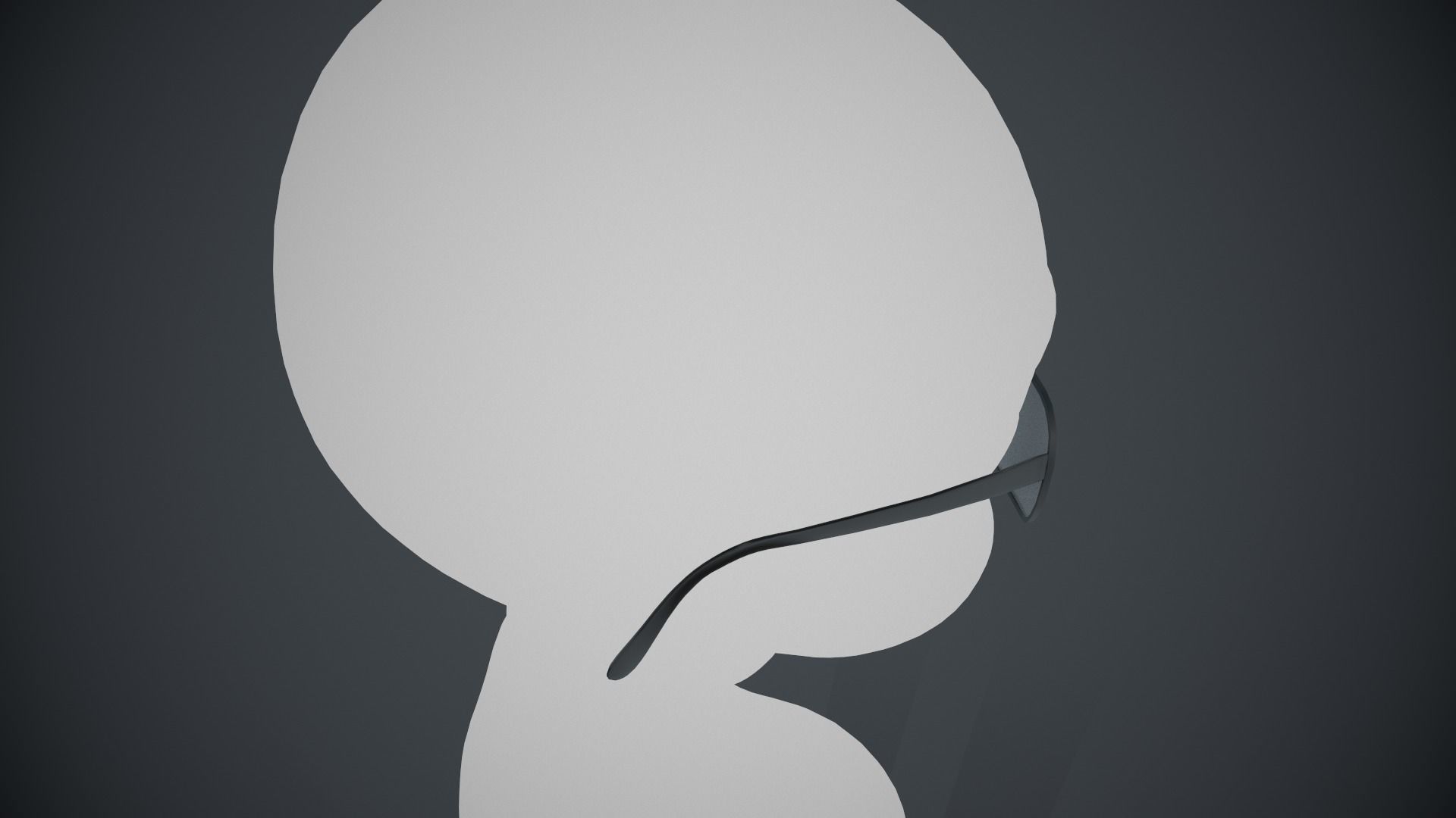 Stylized White Glasses Style 2  Low-poly 3D model_9