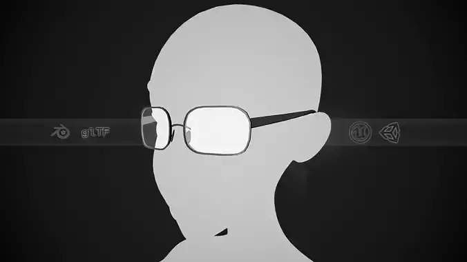 Stylized White Glasses Style 2  Low-poly 3D model